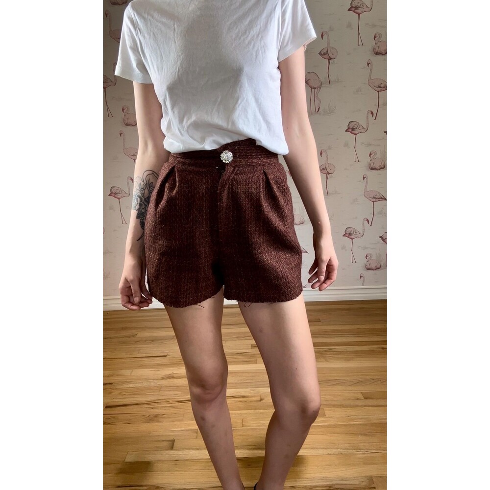 Christian Dior Vintage Tweed Burgundy Shorts